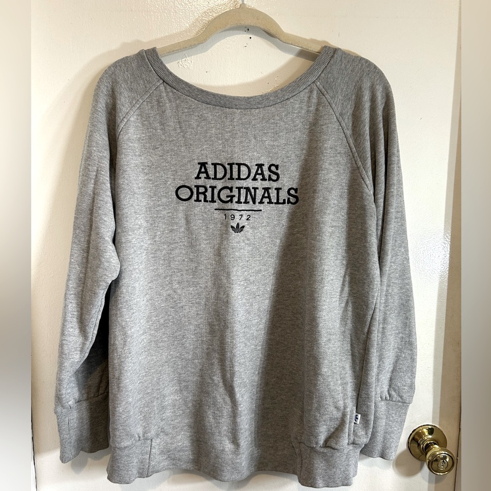 Excellent Condition Adidas Originals Gray Pullover Sweatshirt Size Large